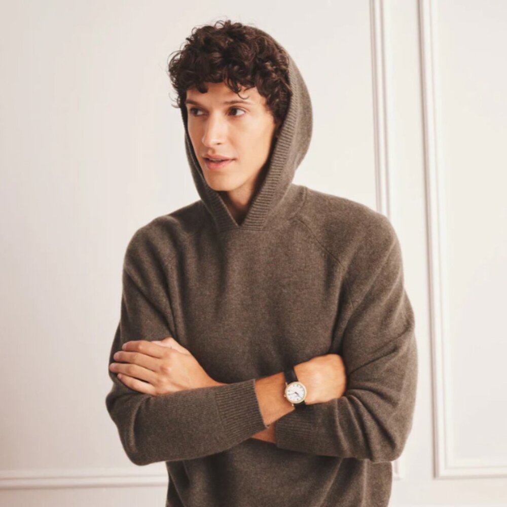 NWT NAADAM Men's Luxe Cashmere Hoodie OLIVE color sz XL